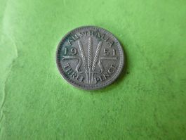 Australien 1951, 3  Pence   - Silber
