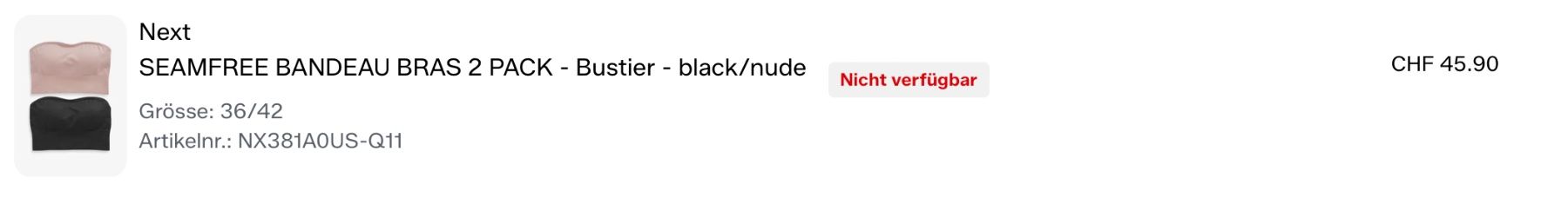 Sonstige Unterwäsche: Next Bustier schwarz, Grösse M – Gebraucht aus Winterthur von Sunshine143 1