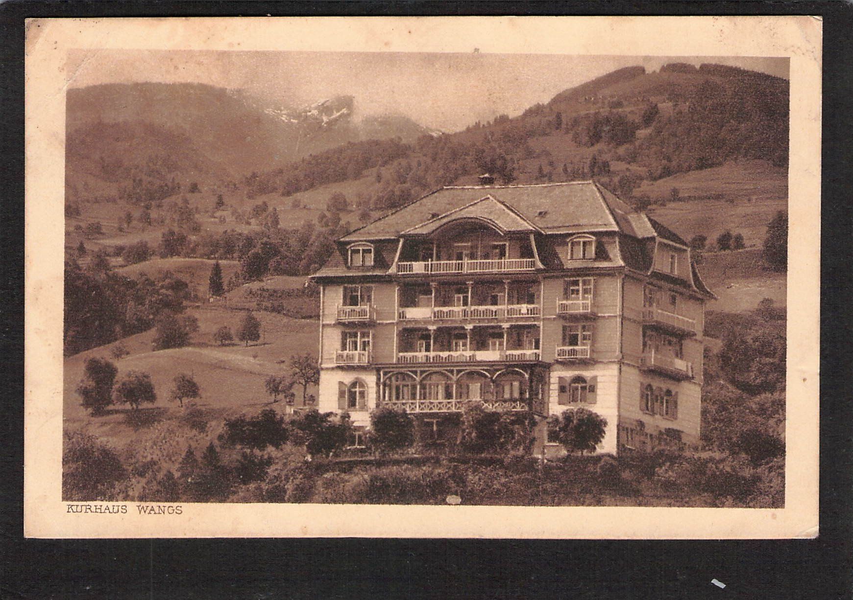 Ansichtskarten: #Kurhaus Wangs SG , gel. 1920 – Gebraucht aus Reichenburg von Pipo-67