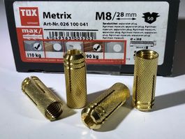 1 Stück - TOX Metrix Spreizdübel M8/28mm / Messing