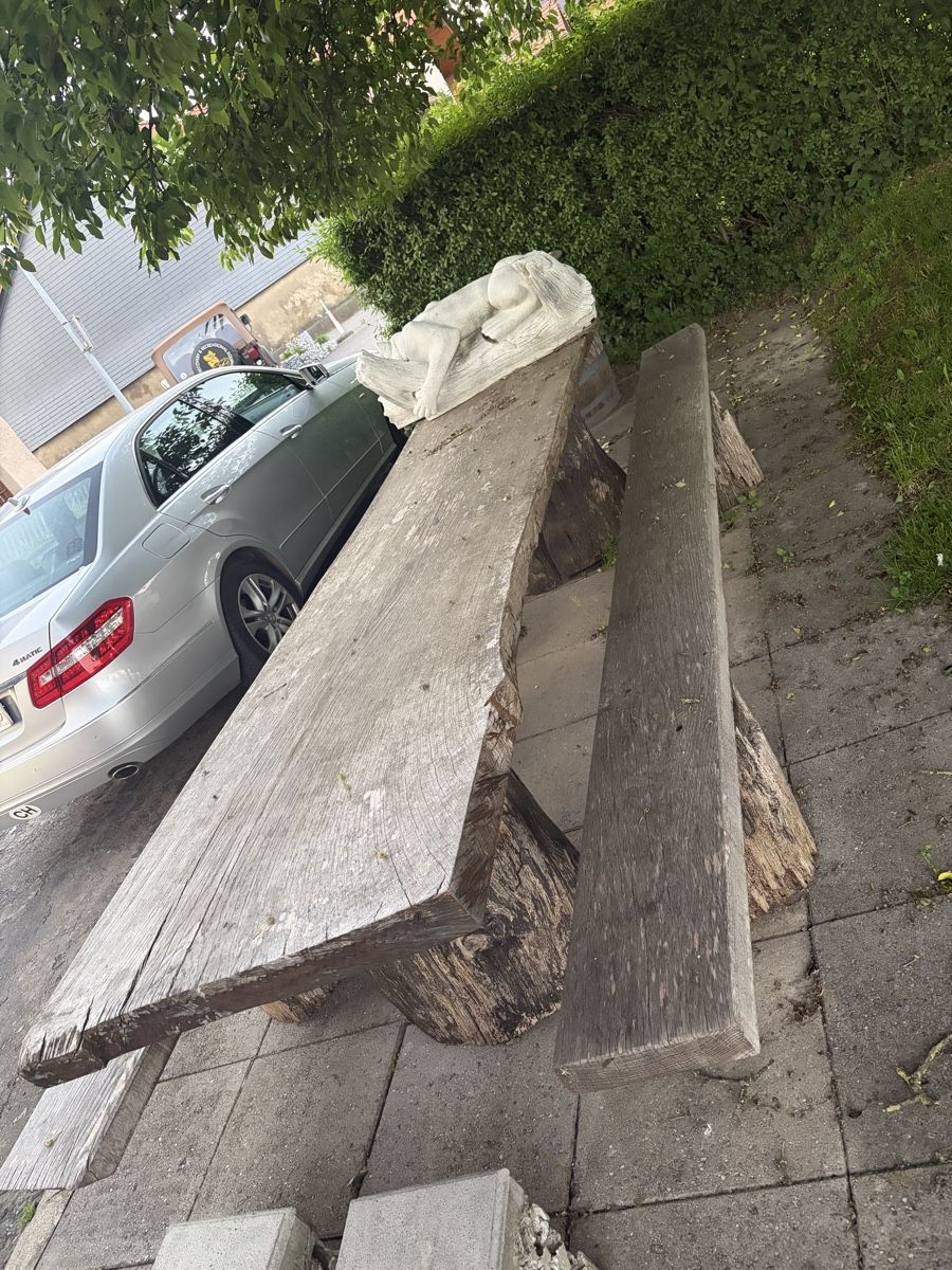 Set di tavolo e panche: Table et bancs en chêne massif – Usato da Orsonnens venduto da cdms57 5