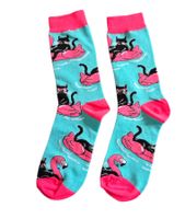 Socken Katzen/Cats/Flamingos/Schwimmring/Pool/Sea/Sommer