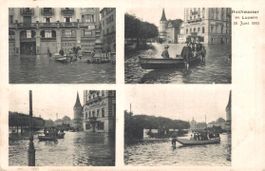 Luzern Hochwasser 1910, Hotel Schwanen, Schiffe historisch