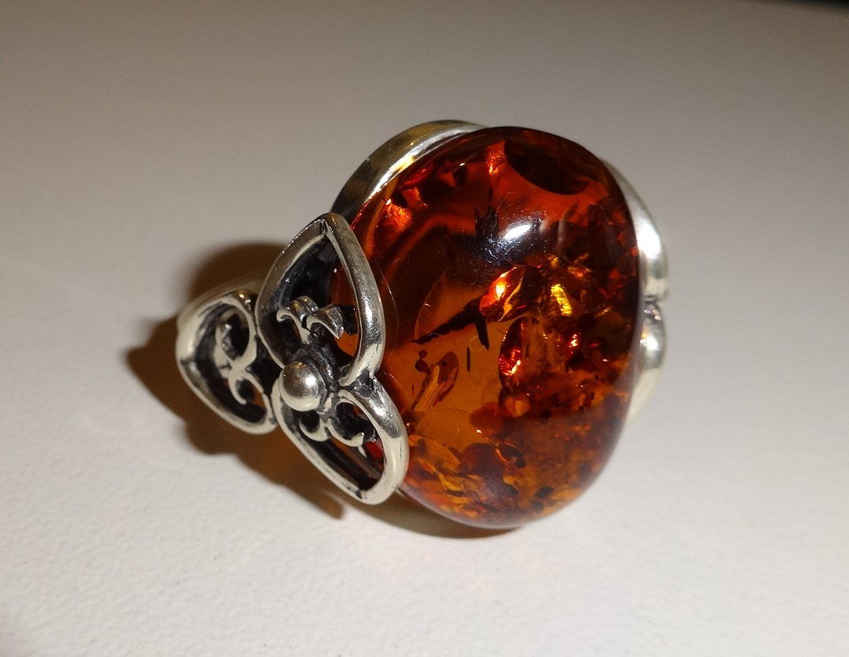 Anelli: ECHT! * Bernstein RING 925 Silber VP 130,- – Nuovo e nell'imballaggio originale da Visp venduto da steinschmuckwelt