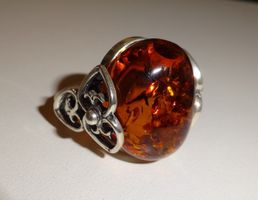 ECHT! * Bernstein RING 925 Silber VP 130,-