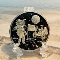 Apollo 11 Gedenkmedaille 1969, Neusilber, Top Zustand! (52)