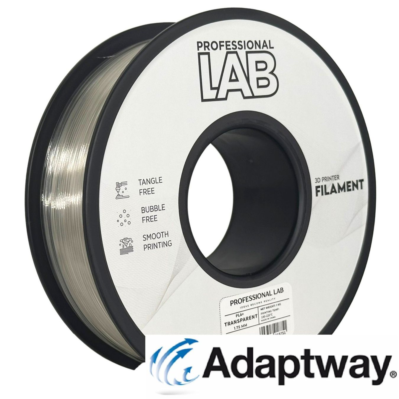 Stampanti 3D: PLA+ 1.75 mm, 1 kg, transparent – Nuovo e nell'imballaggio originale da Anglikon venduto da Adaptway