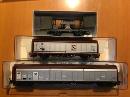3x Electrotren Güterwagen 1x SBB 2x DB