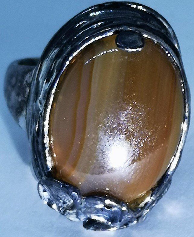 Anelli: Silberring mit Bernstein  18mm=57  R9 – Nuovo (secondo la descrizione) da Lutzenberg venduto da Truhe