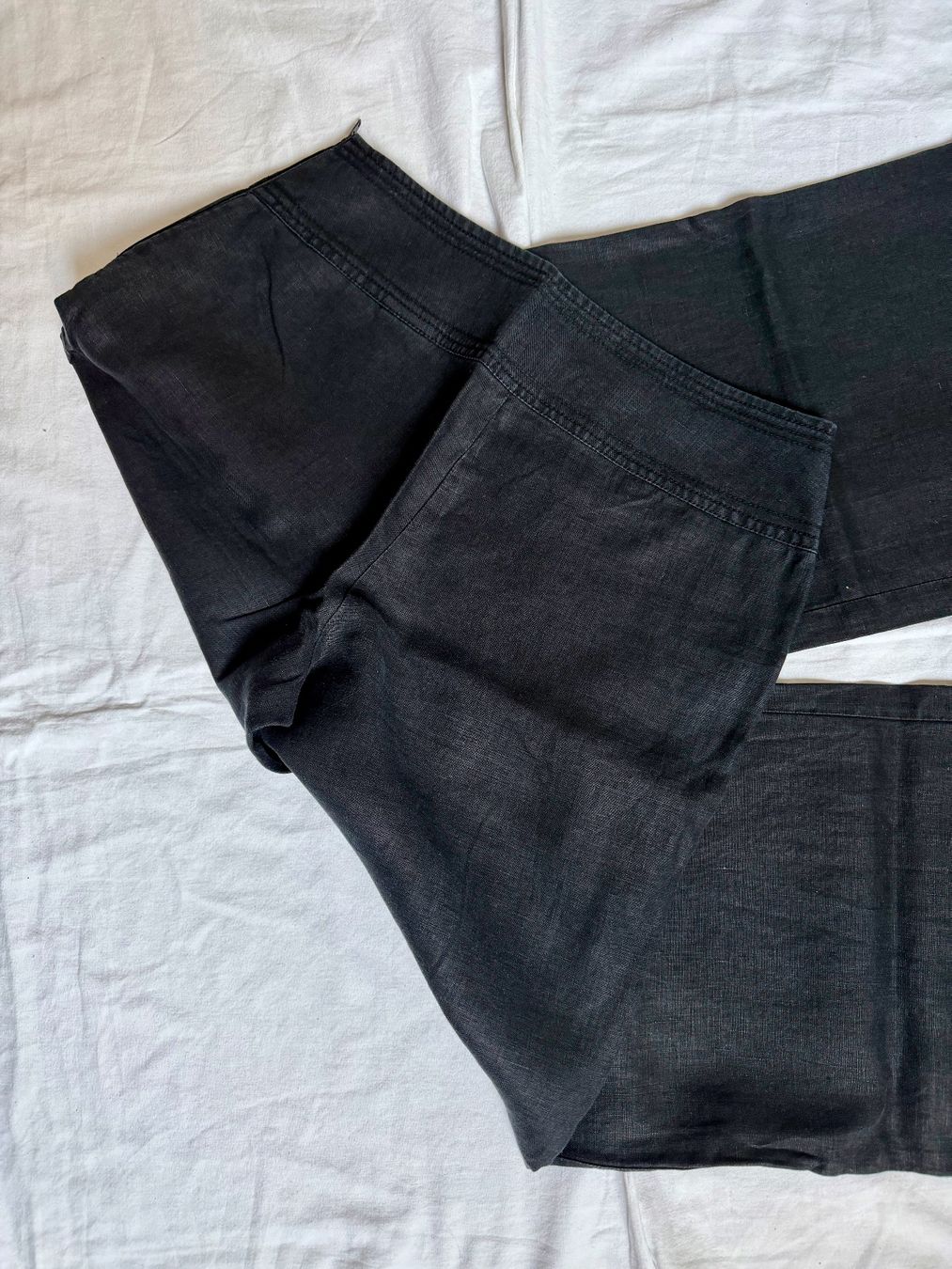 H&M Pantaloni: H&M Leinenhose, schwarz, Gr. 34, NEU – Nuovo (secondo la descrizione) da Basel venduto da Solaia28 3