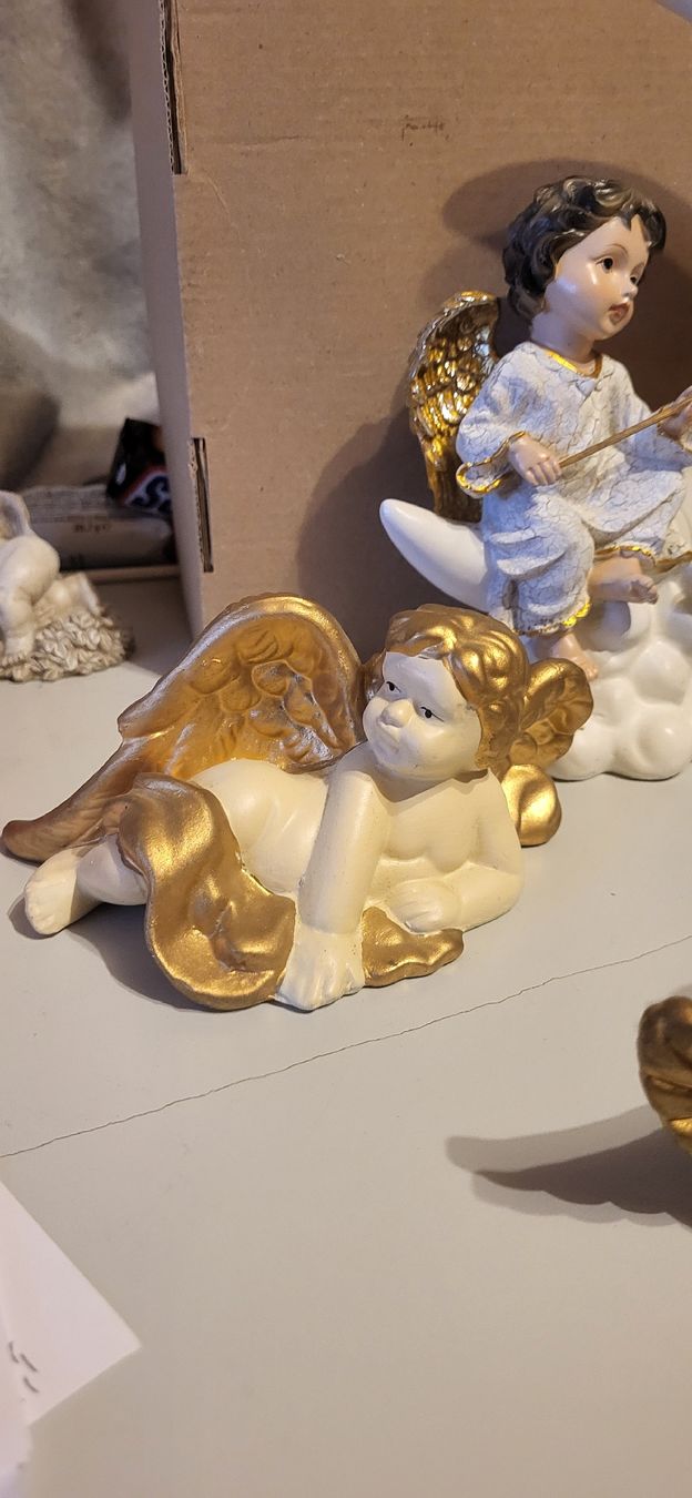 Statuette: Engelsammlung mit Goldfarben 4 Engel – Usato da Schweizersholz venduto da fuchs06 1