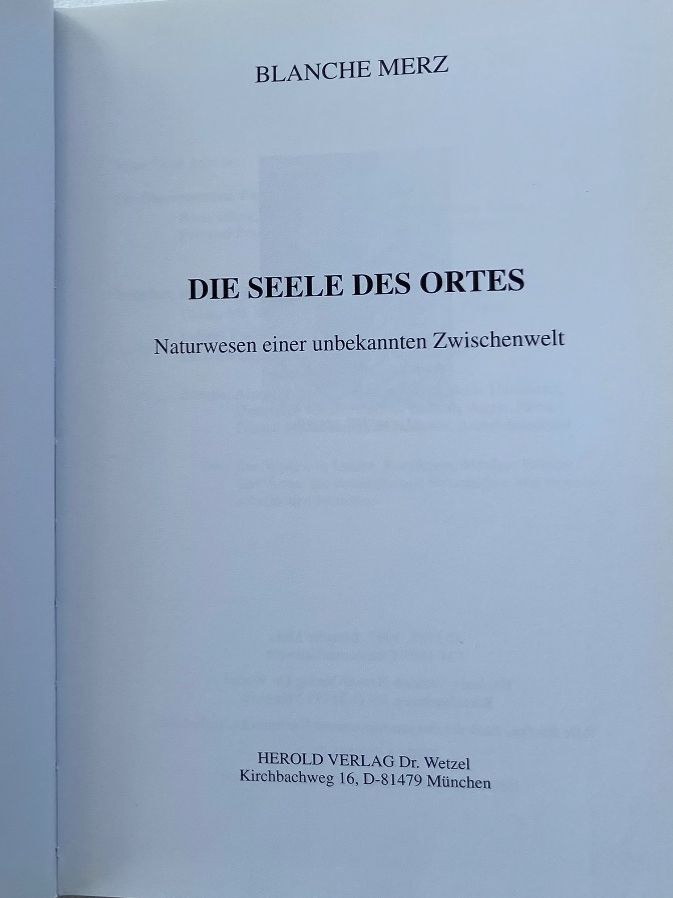 Bücher: Die Seele des Ortes, Blanche Merz – Gebraucht aus Lenzburg von Boffer1A 1