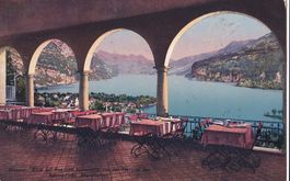 Weesen Schlosshôtel Mariahalden Terrasse Blick auf See