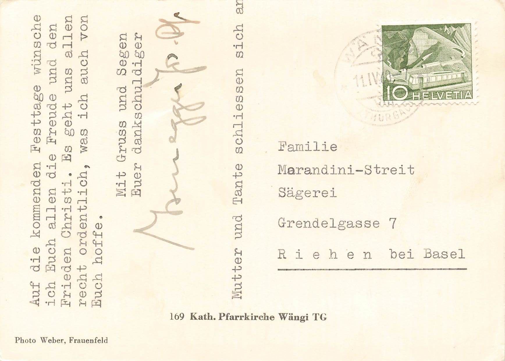 Cartoline postali: Wängi TG G – Usato da Biasca venduto da Blenio71 1