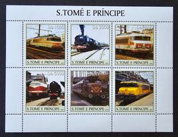 Sao Tome und Principe-Mi 2296-2301 Kbg. ** (2003) Bahnmotive