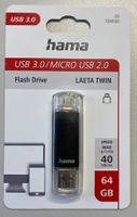 Hama LAETA TWIN 64 GB, USB A, Micro USB, USB 3.0, USB Stick