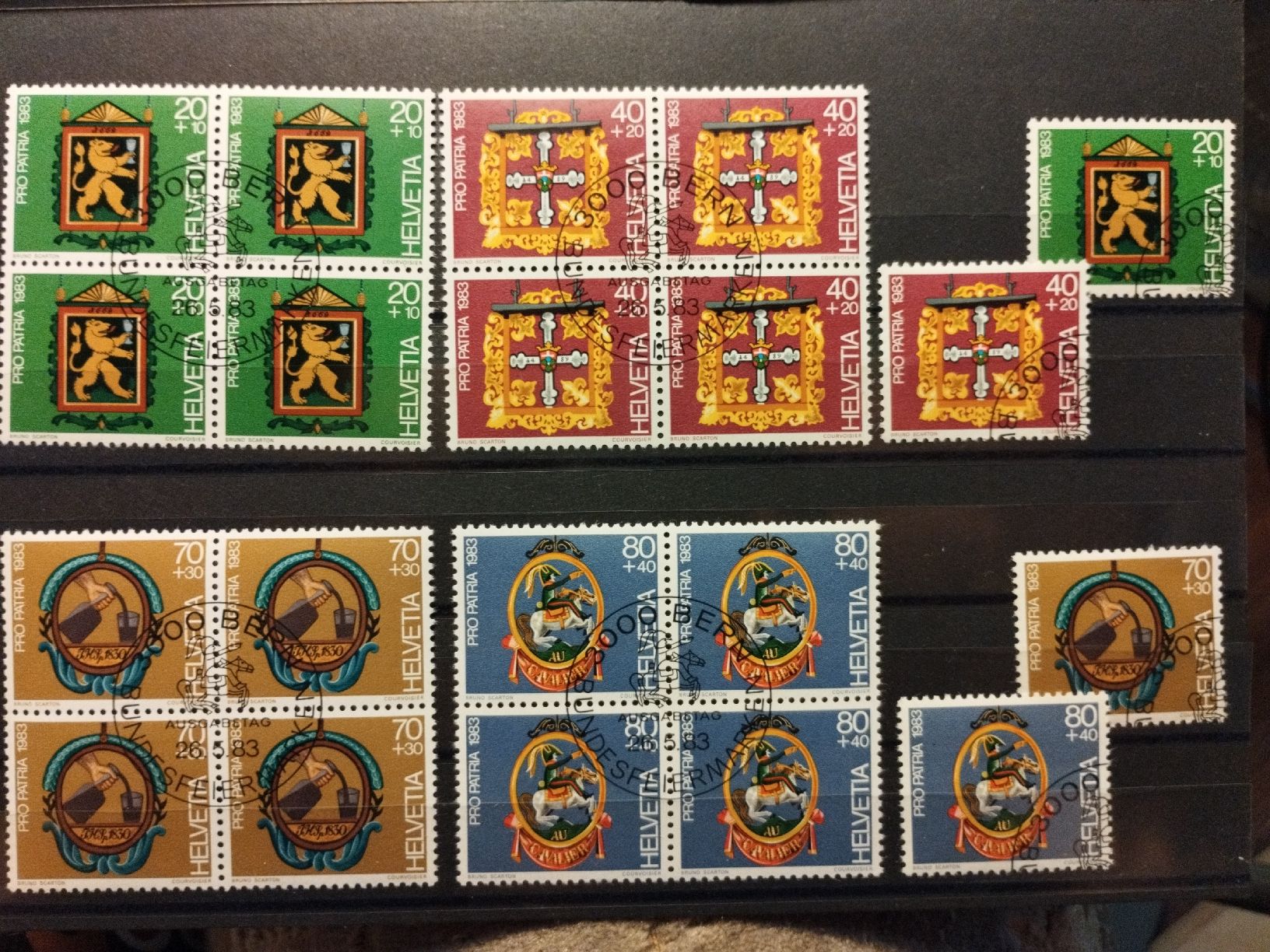  francobolli Pro Patria 1983 quartine e singoli timbrati (Nuovo (secondo ...
