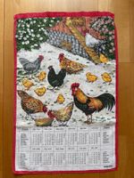 KREIER  Stoffkalender  2004 Hühner Küchentuch Reinleinen