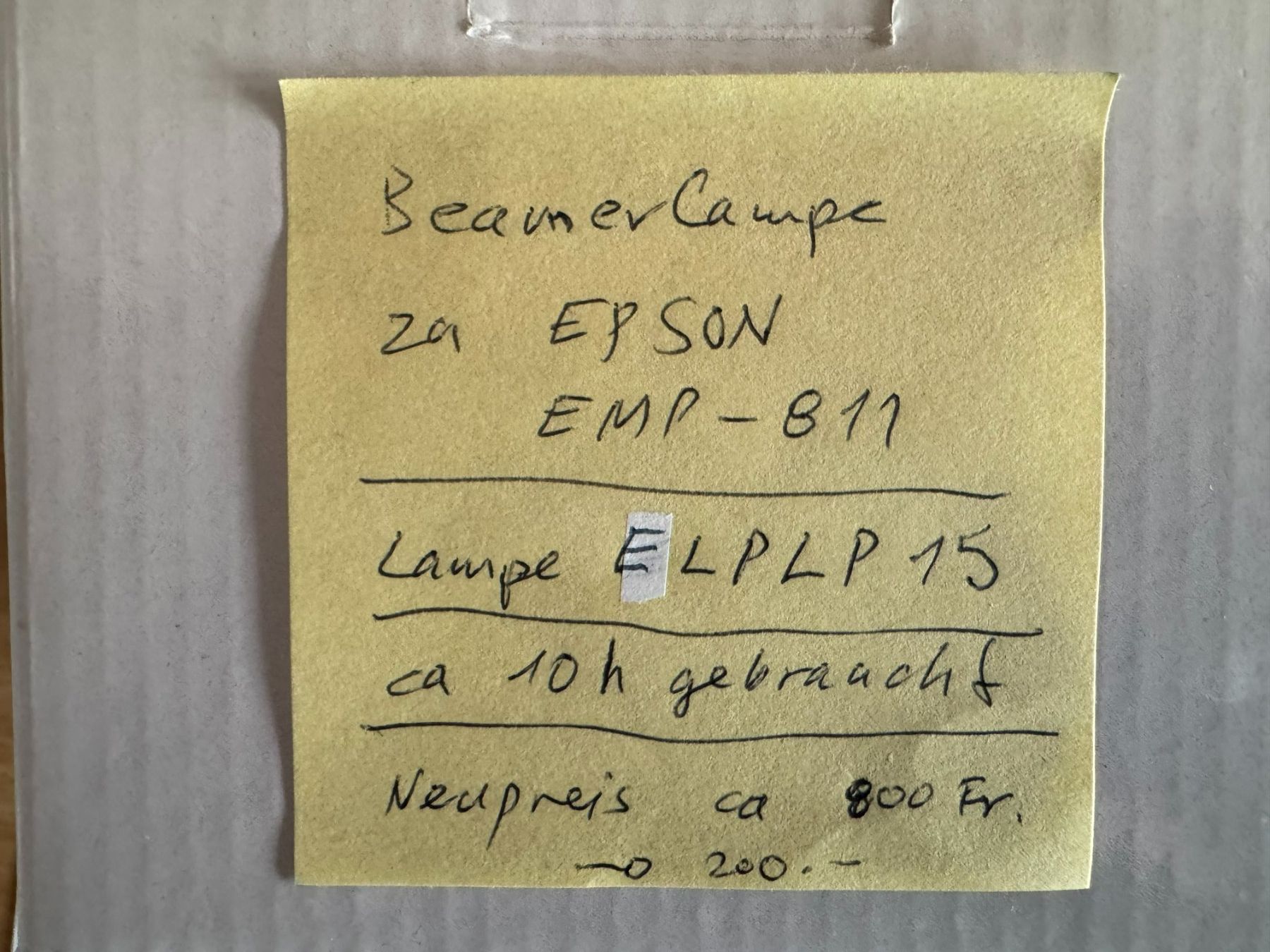 Epson Videoprojektoren: Projector Lampe Epson EMP-811 / EL PLP 15 – Gebraucht aus Reinach AG von Nahe 1