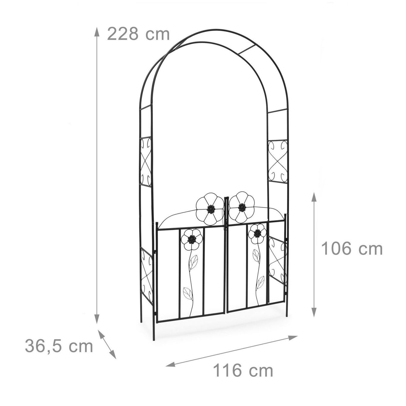 Sonstige Gartendekorationen: ROSENBOGEN MIT TOR AUS METALL. GARTENTOR – Neu und originalverpackt aus Stein am Rhein von Gomme100 1