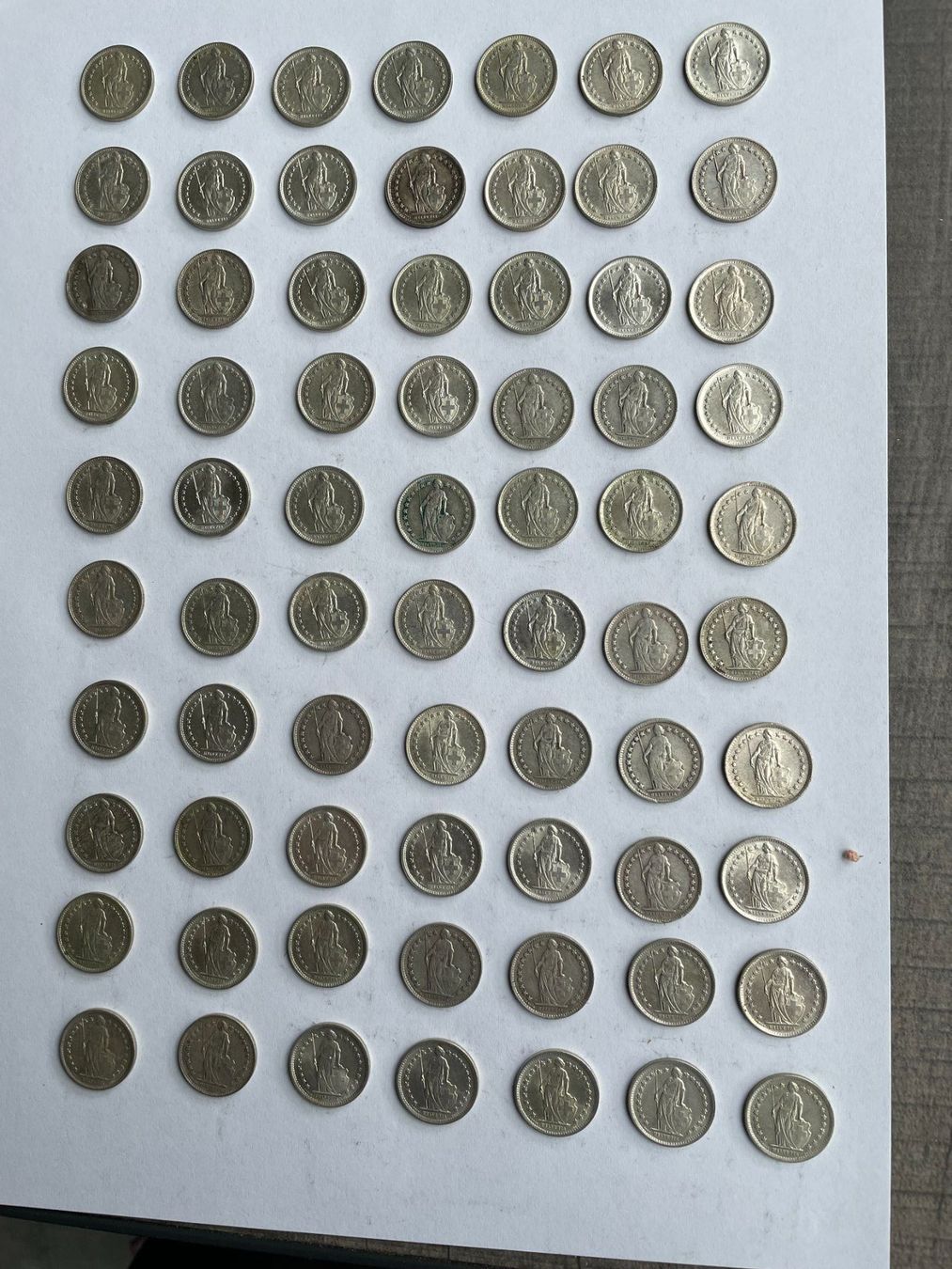 Tutti le monete: 70 mal 50 Rappen silber gebraucht – Usato da Rüti ZH venduto da zubi55 1