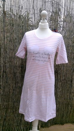 Chemise de nuit rayé rose/blanc Mickey Mouse, taille S, NEUF