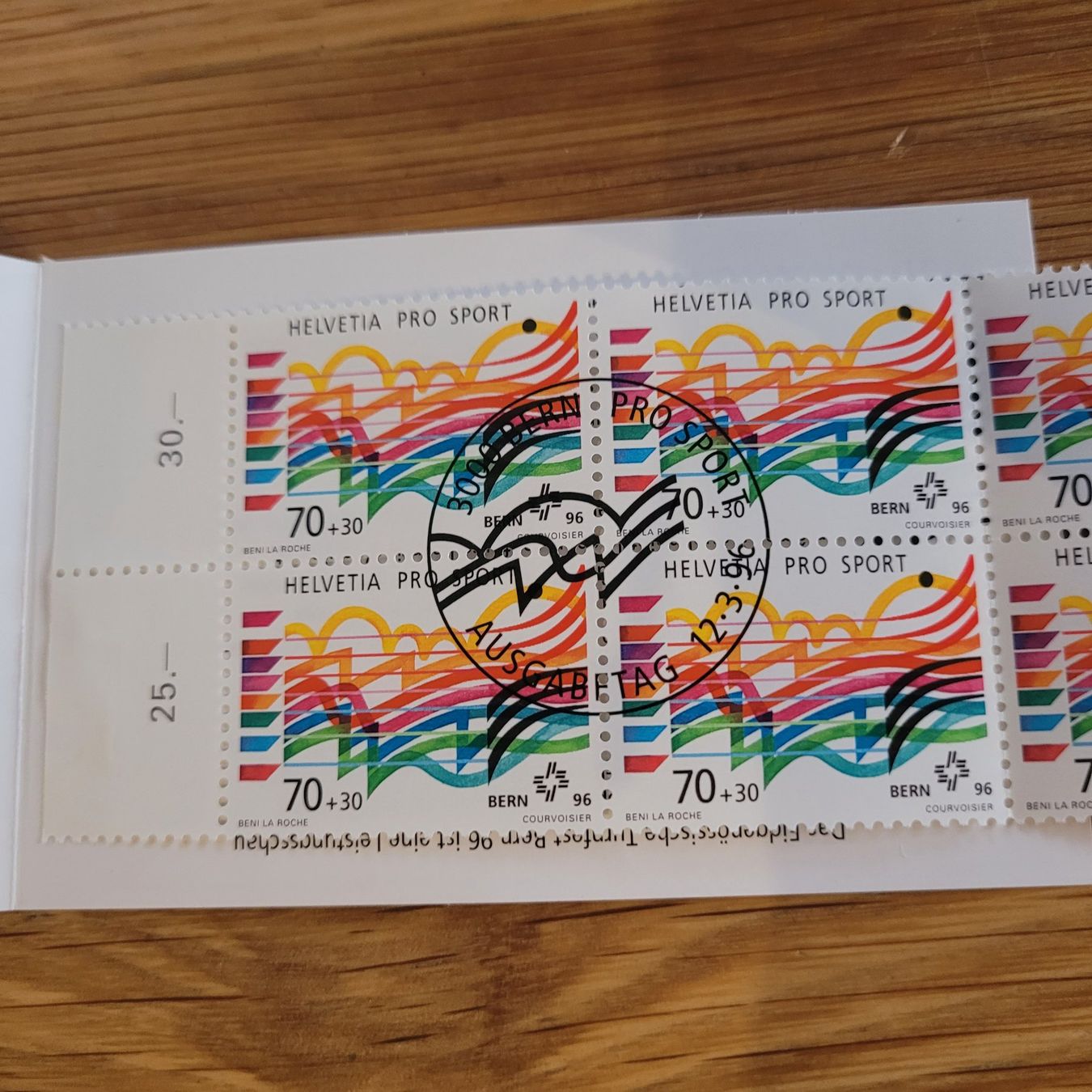 Tutti i francobolli: Markenheftchen Carnet De Timbre Pro Sport 1996 – Usato da Biel/Bienne venduto da Destockweb 3