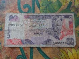 SRI LANKA  20   Rupees   Billet