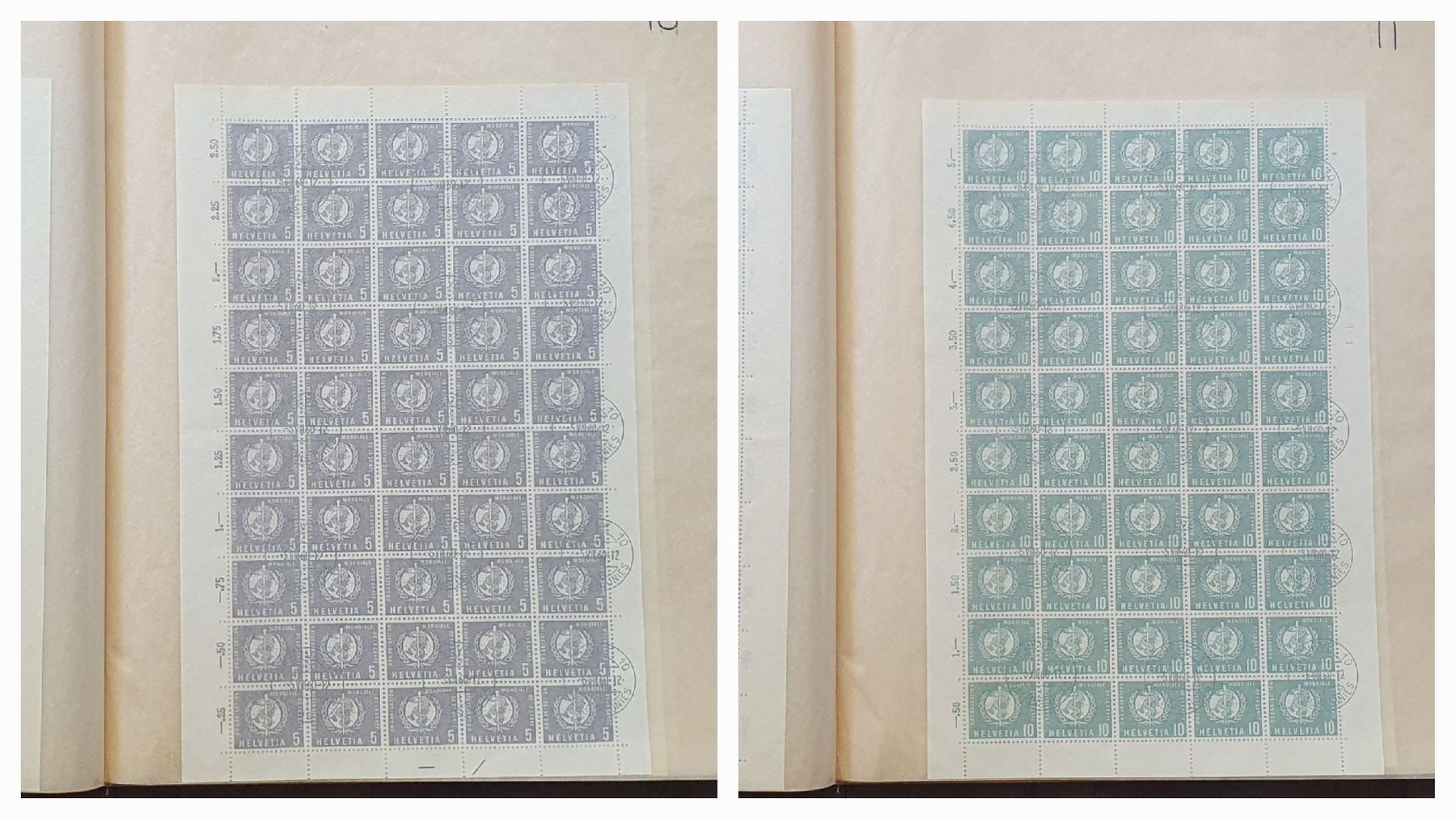 Alle Briefmarken: 20 ganze verschiedene Bogen  Ämter – Gebraucht aus Kreuzlingen von Rschweiz1 4