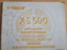 Yamaha XS500 Supplementary Service Manual Ergänzung