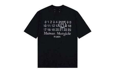MM6 Maison Margiela T-Shirt schwarz mit Logo Druck neu