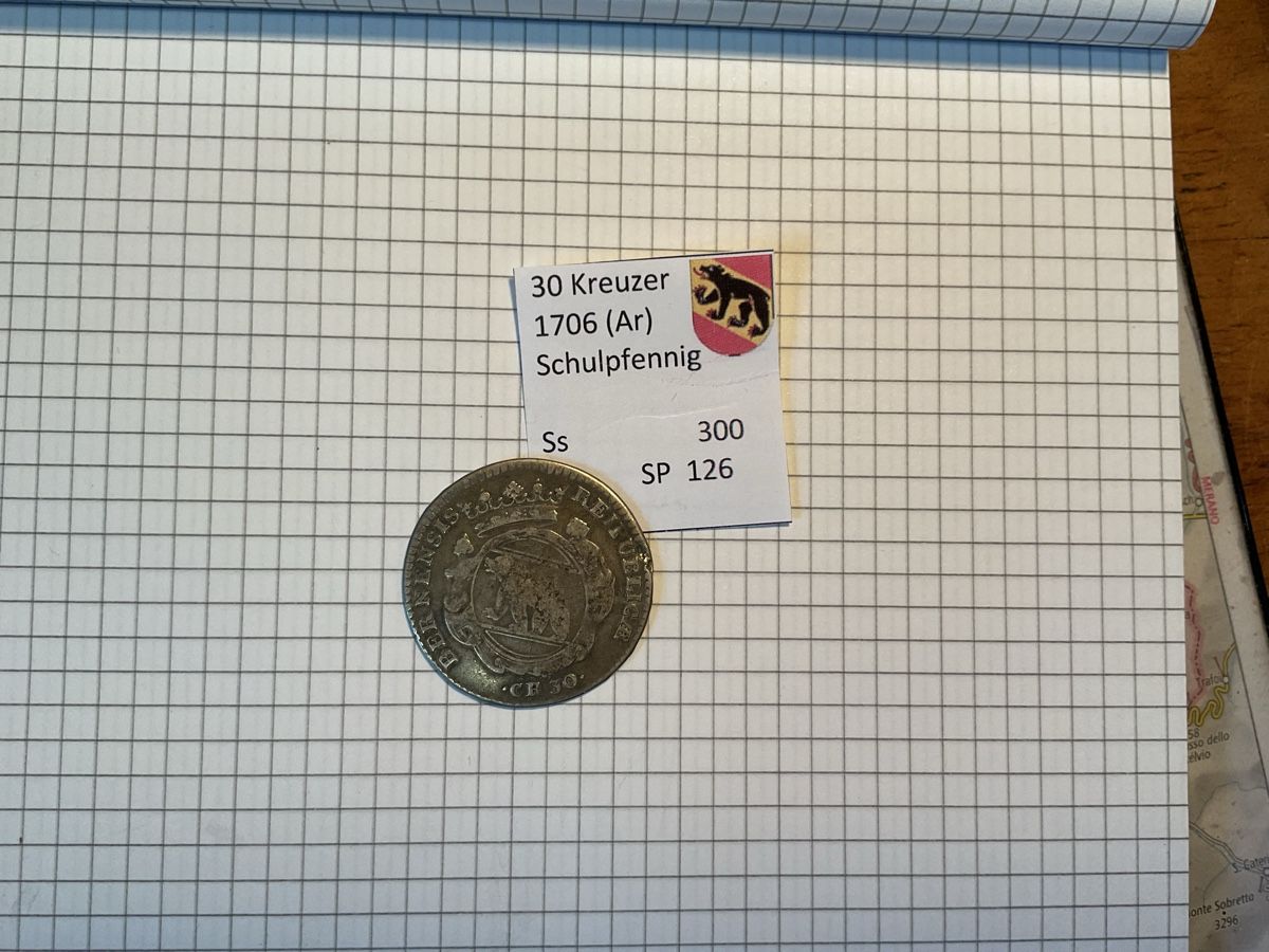 Alle Münzen: Berner Schulpfennig 1706 – Gebraucht aus Ursenbach von tho_8s6p 1