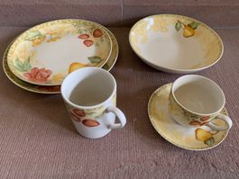 Geschirr Set Porzellan Teller Flach Tief Kaffee Tee Tassen