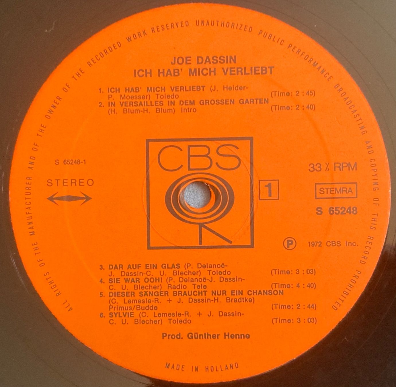 Dischi in vinile: JOE DASSIN - ICH HAB' MICH VERLIEBT – Usato da Poliez-Pittet venduto da Newtown-Records 2