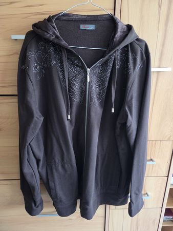 Braune Kapuzen Sweat Jacke Gr.48/50