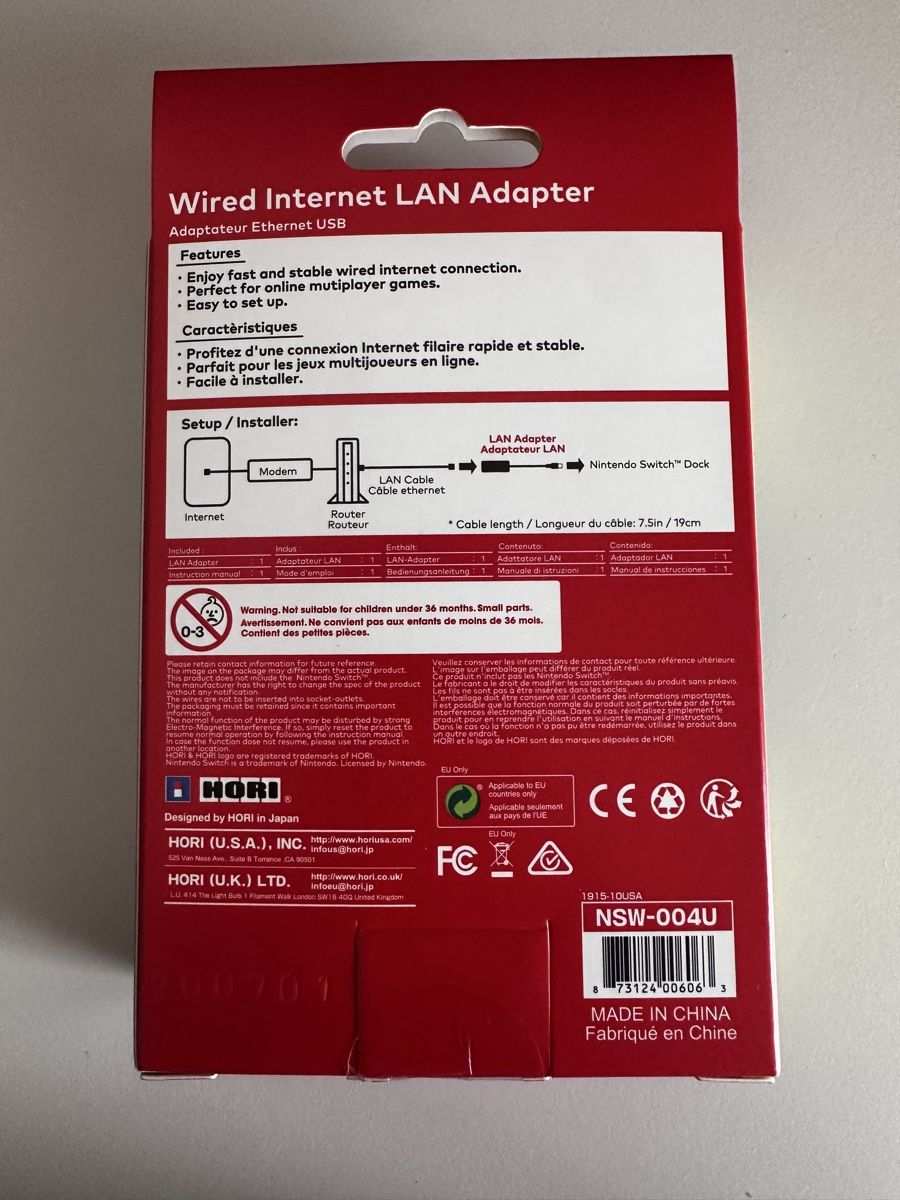 Nintendo Unità & Adattatore: Nintendo Switch LAN Adapter Hori NSW-004U – Nuovo (secondo la descrizione) da bern venduto da Wankdorf_Retro 1