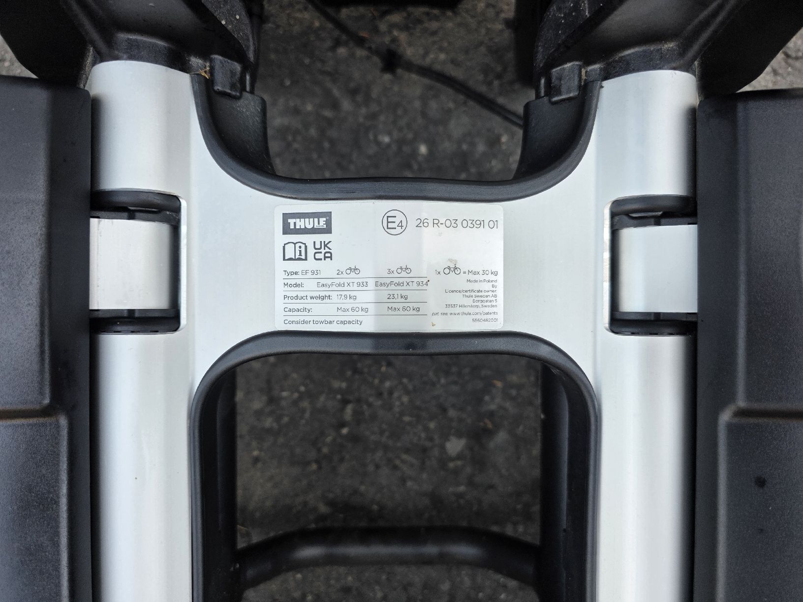 Thule Portapacchi: Thule EasyFold XT 934 Fahrradträger – Usato da Buchs SG venduto da MATGEOMAR 8