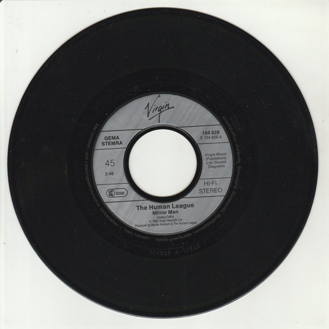 Schallplatten: The Human League - Mirror Man 7" Vinyl 1982 – Gebraucht aus Tübach von JamesStone 2