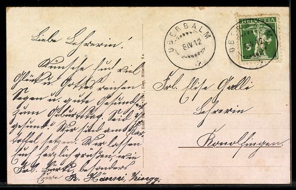 Cartoline postali: AK Oberbalm, Kirche und Pfarrhaus – Usato da Berlin venduto da bartko-reher 1