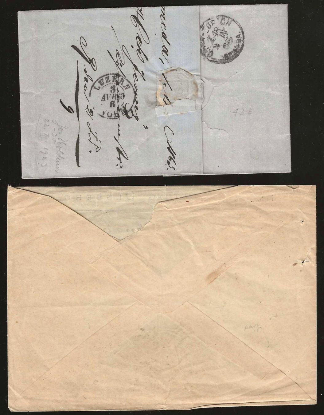 Tutti i francobolli: 2 alte Briefe mit Stabstempel Ennenda + Rheinfelden – Usato da Gümligen venduto da Geniusbuy 1
