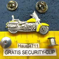HD 2NÄGEL-PIN HARLEY-DAVIDSON MOTOR CYCLE YELLOW GEPRÄGT