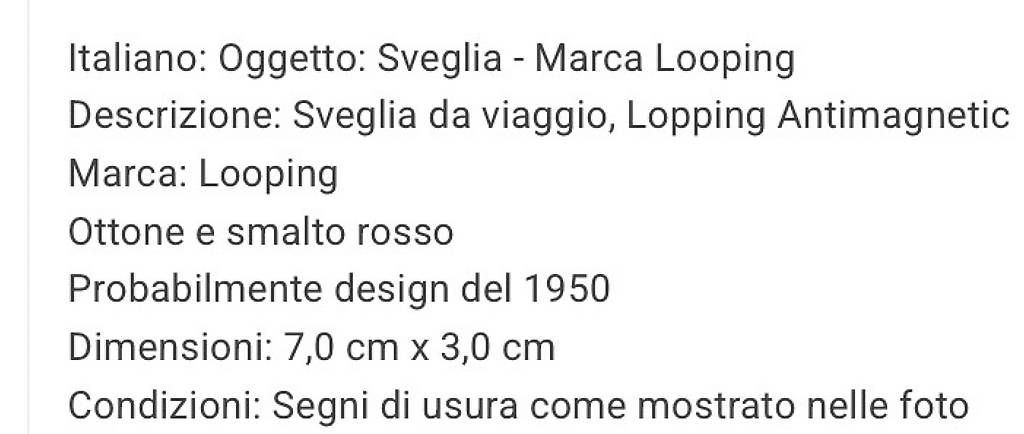 Réveils: Sveglia LOOPING con custodia  – D'occasion à Melano par pie_wx5l 3