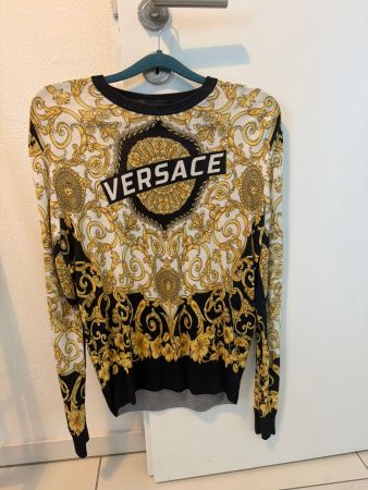 NEU Original Versace Pullover Herren Grösse 44 Barockmuster