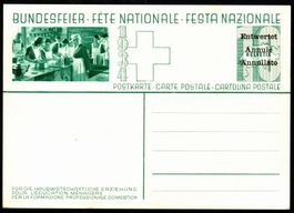 Bundesfeierkarte 1934 SBK 59c ENT Entwertet SBK 100.-