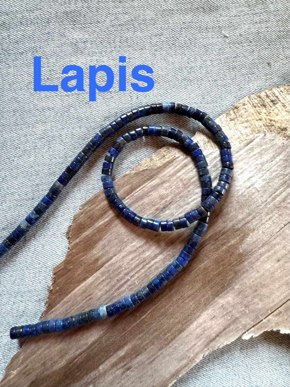 Catenine: Lapis Lazuli  Schlange Strang    4mm      auf Flexdraht – Nuovo e nell'imballaggio originale da Leuggern venduto da gemshow