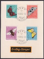 1950, Pro Juventute FDC: J134-J137, seltenes Ersttags-Blatt