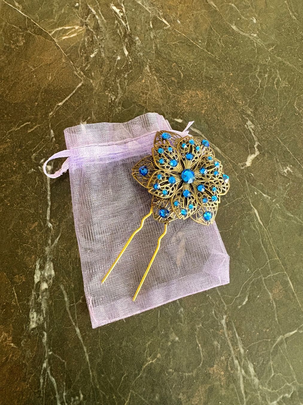 Accessori per capelli: Haarnadel/Haarkamm mit blauen Strasssteinen – Nuovo (secondo la descrizione) da Pfäffikon ZH venduto da Shona 3