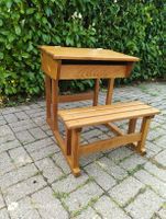 Bureau enfant avec banc fixe en bois