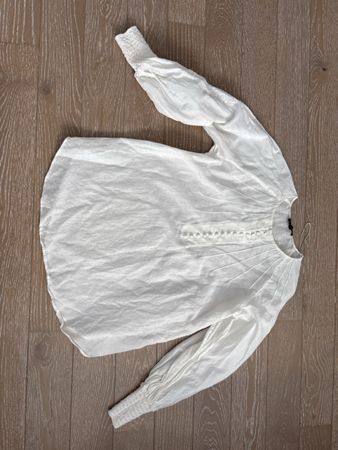 Massimo Dutti Bluse weiss Baumwolle Seide Grösse 34