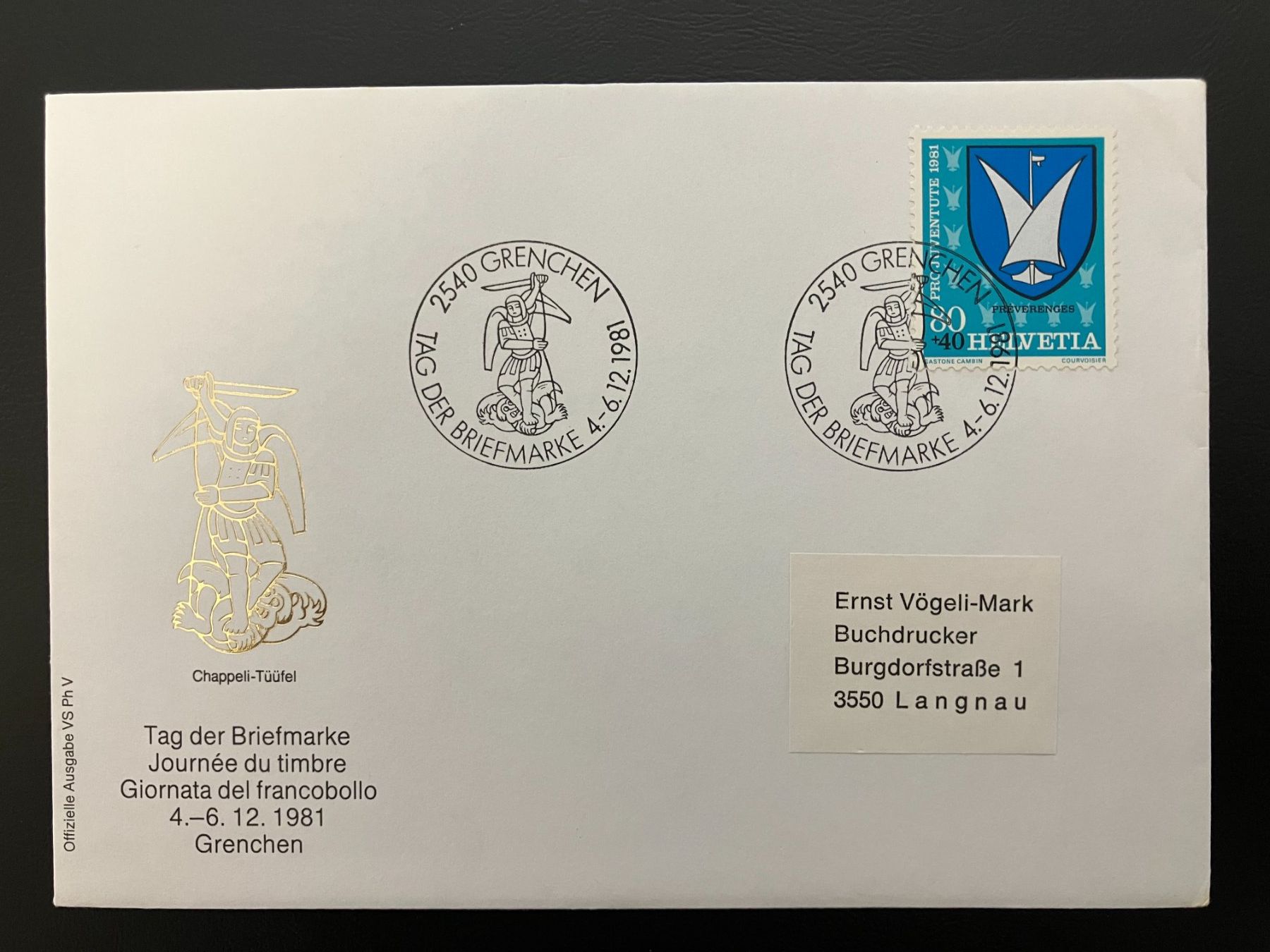 Alle Briefmarken: Couvert Tag der Briefmarke 1981 Grenchen – Gebraucht aus Solothurn von Tomtom2910